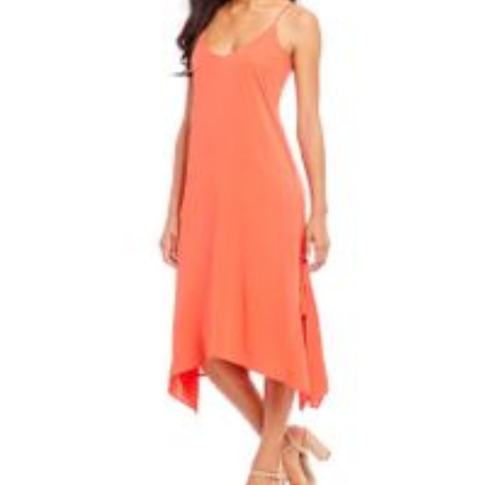 NWT Gianni Bini Midi Slip Dress Bright Orange